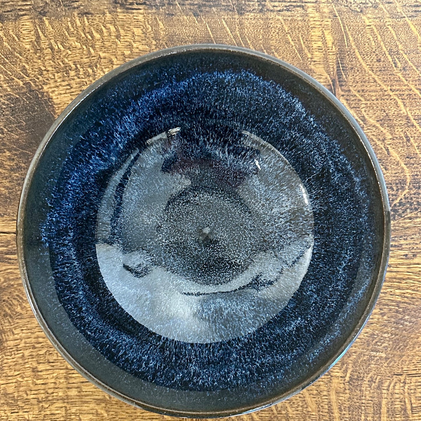 Dark Hare's Fur Serving Bowl