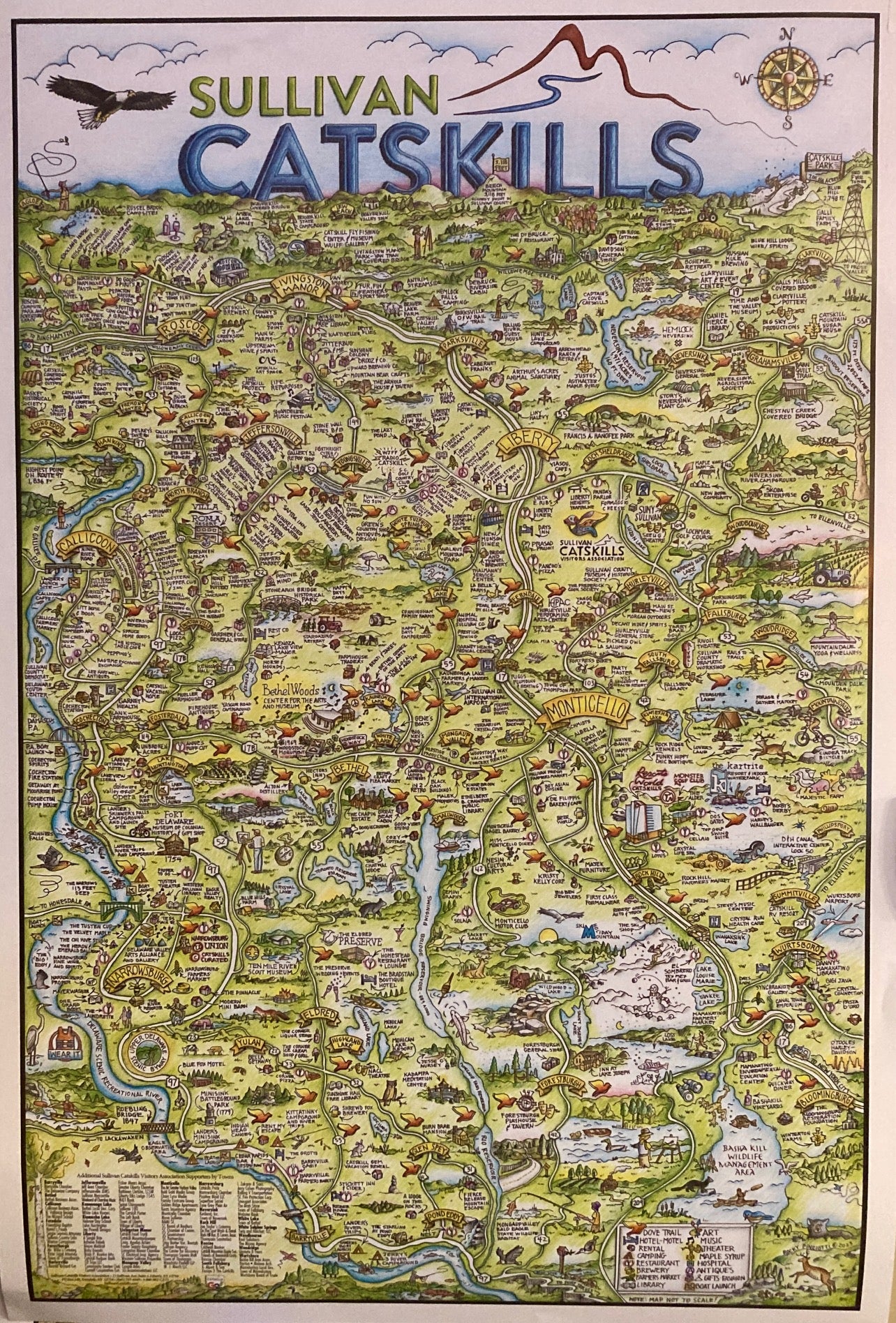 Sullivan Catskills Map Poster