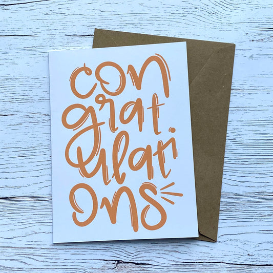 Congratulations Greeting Card with Funky Print