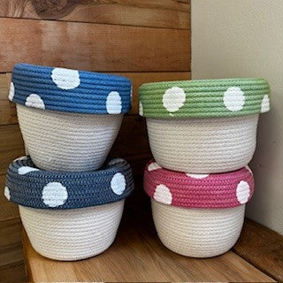 Mushroom Baskets, Various Colors Lids - Basket Case
