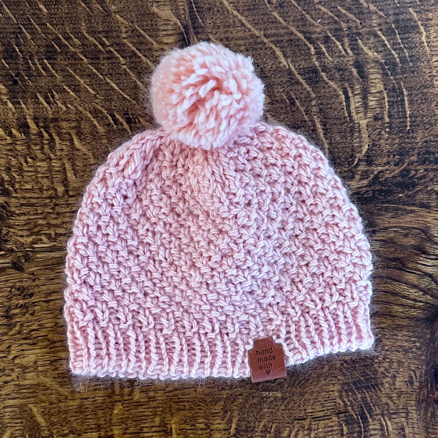 Baby Handknitted Beanie with Pompom