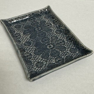 Tiny Rectangle Lace Dish - Gray