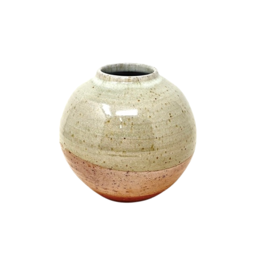 White Speckled Globe Vase - Marisa Ruglio Pottery