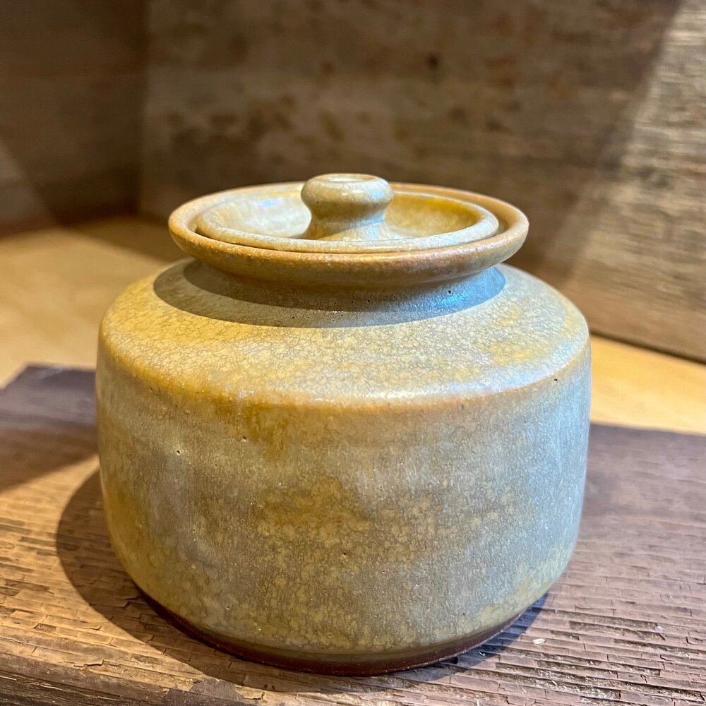 Lidded Jar with Mottled Glaze - Jenny Gill