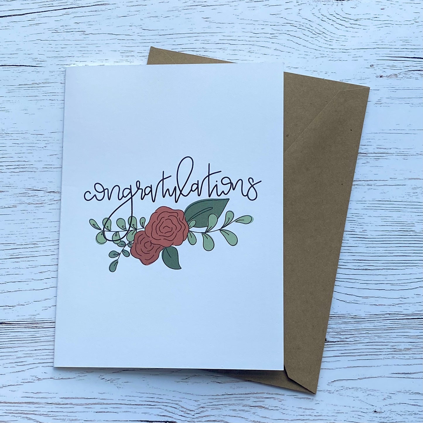 Congratulations Greeting Card with Roses